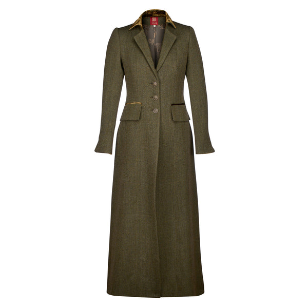 Green & Brown T.ba Long Tweed Coat