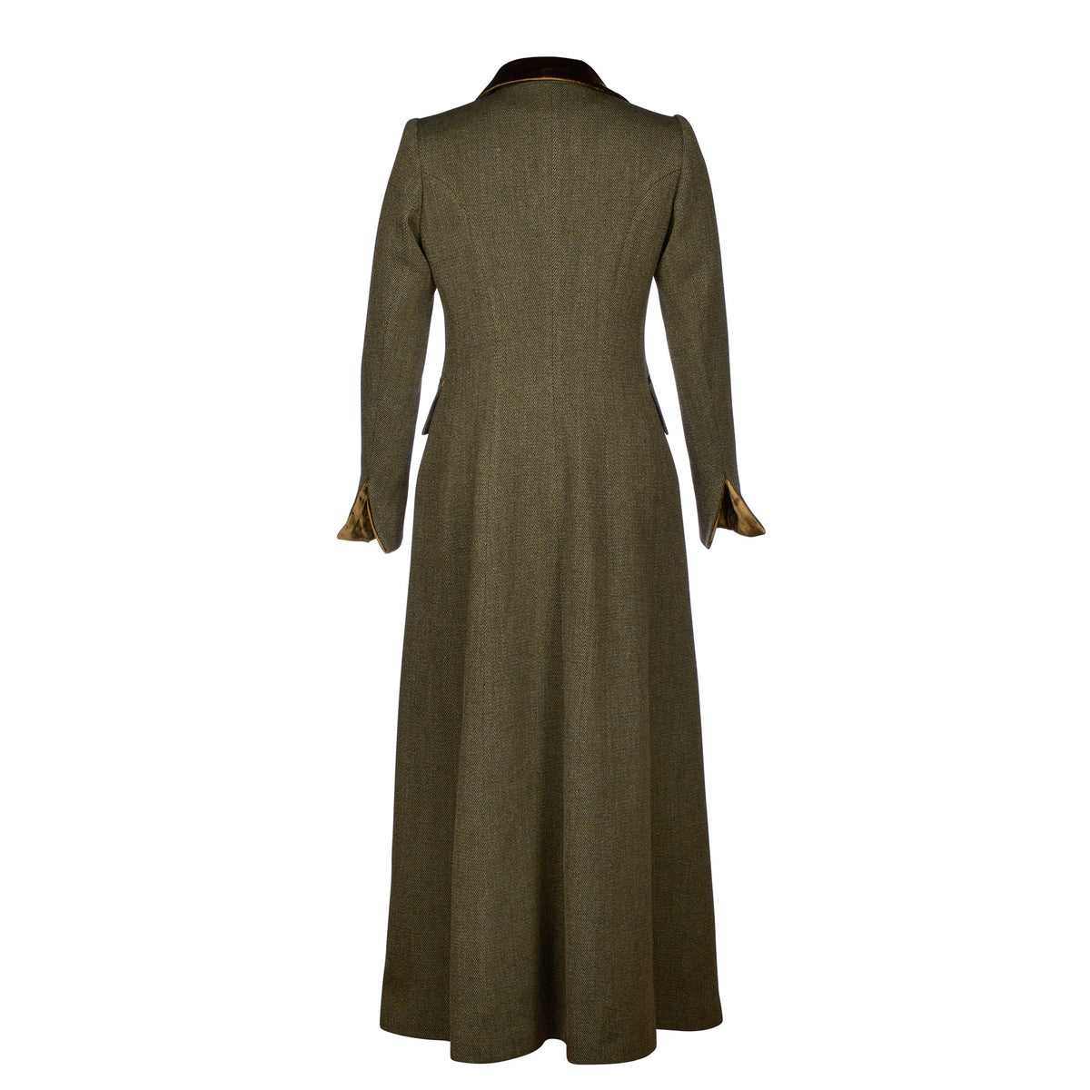 Green & Brown T.ba Long Tweed Coat