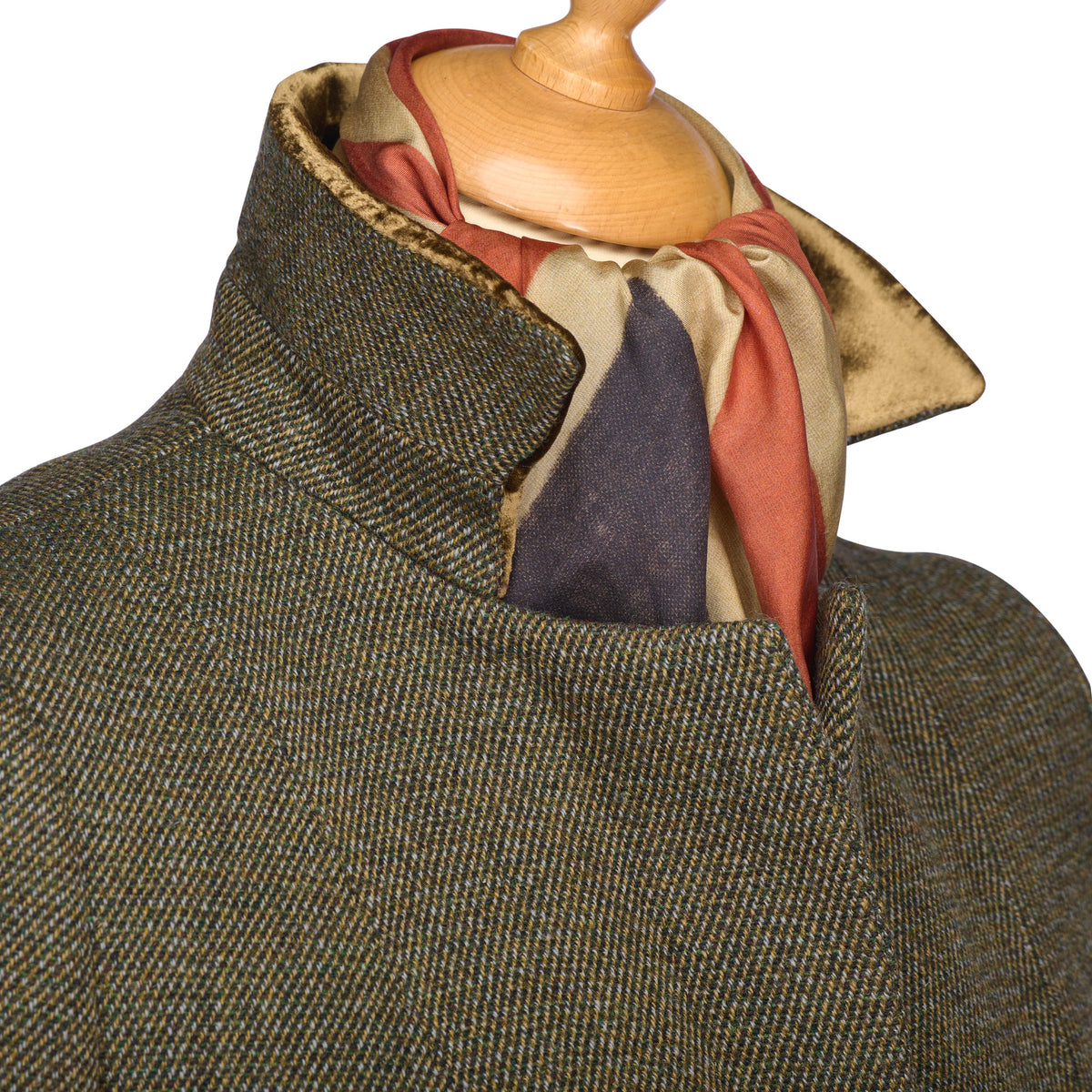 Green & Brown T.ba Long Tweed Coat