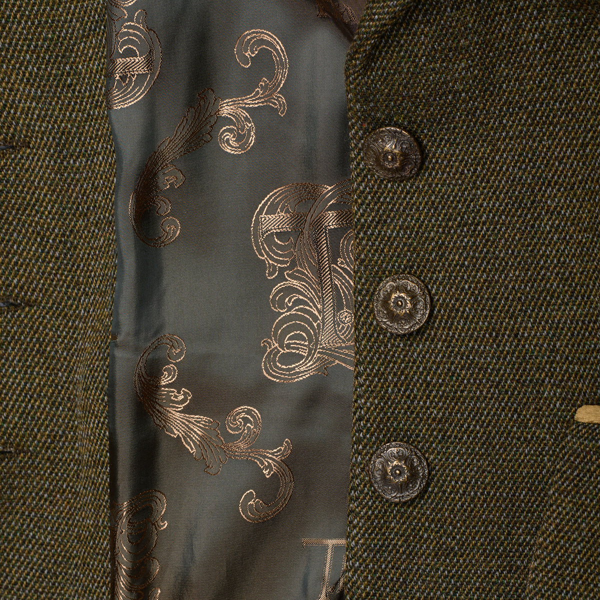 Green & Brown T.ba Long Tweed Coat