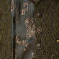 Green & Brown T.ba Long Tweed Coat