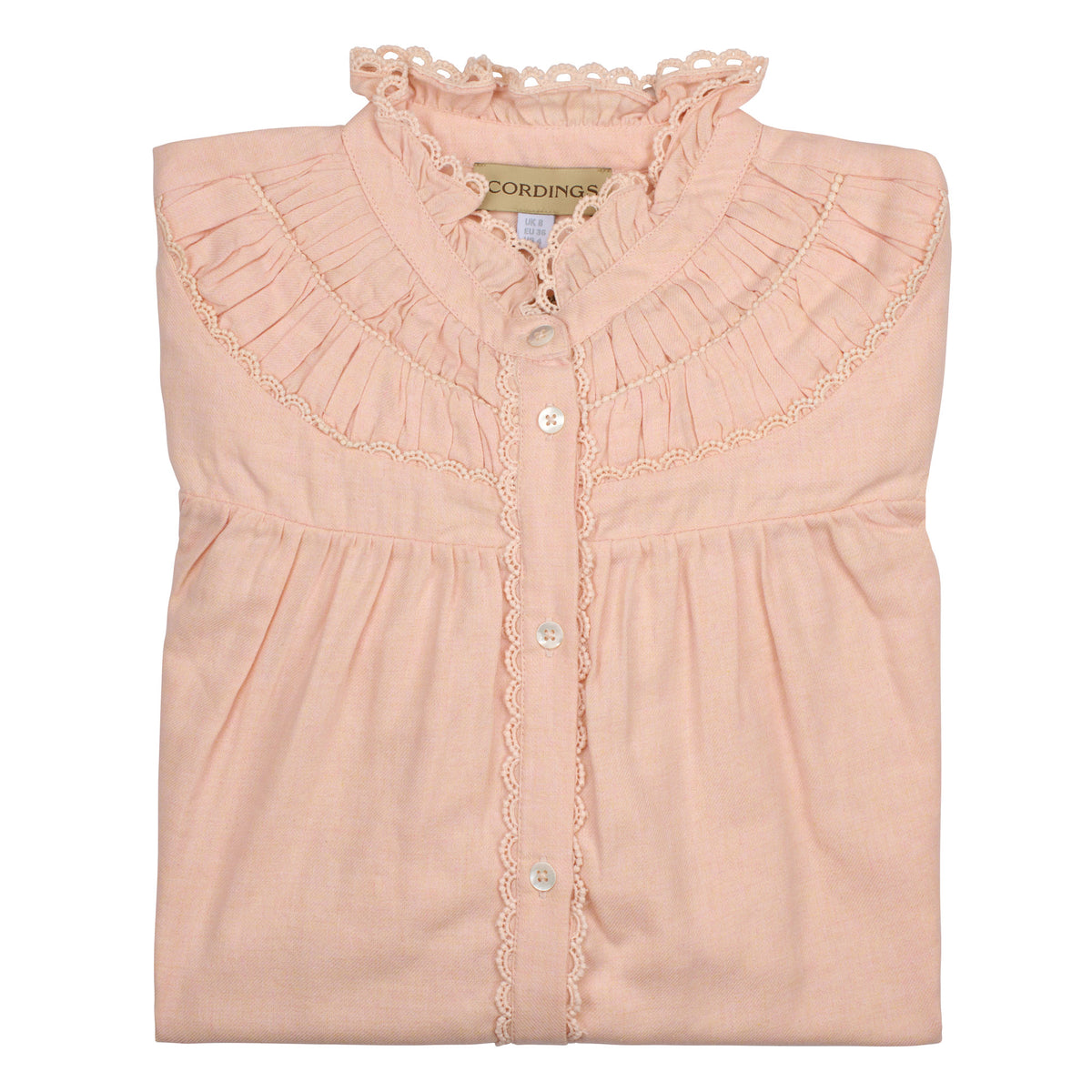 Peach Victoria Frill Front Blouse