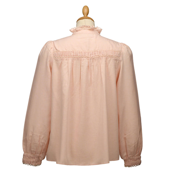 Peach Victoria Frill Front Blouse