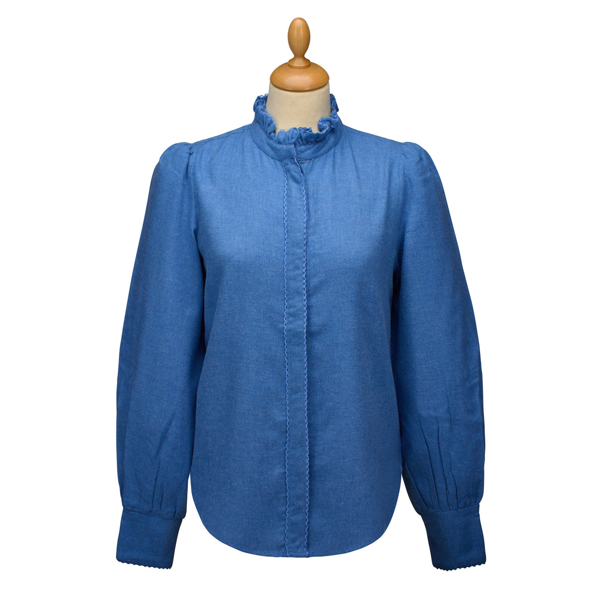 Blue Willow Frill Collar Blouse