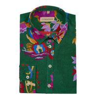 Kanazawa Flowers Crepe de Chine Silk Shirt Made with Liberty Fabric