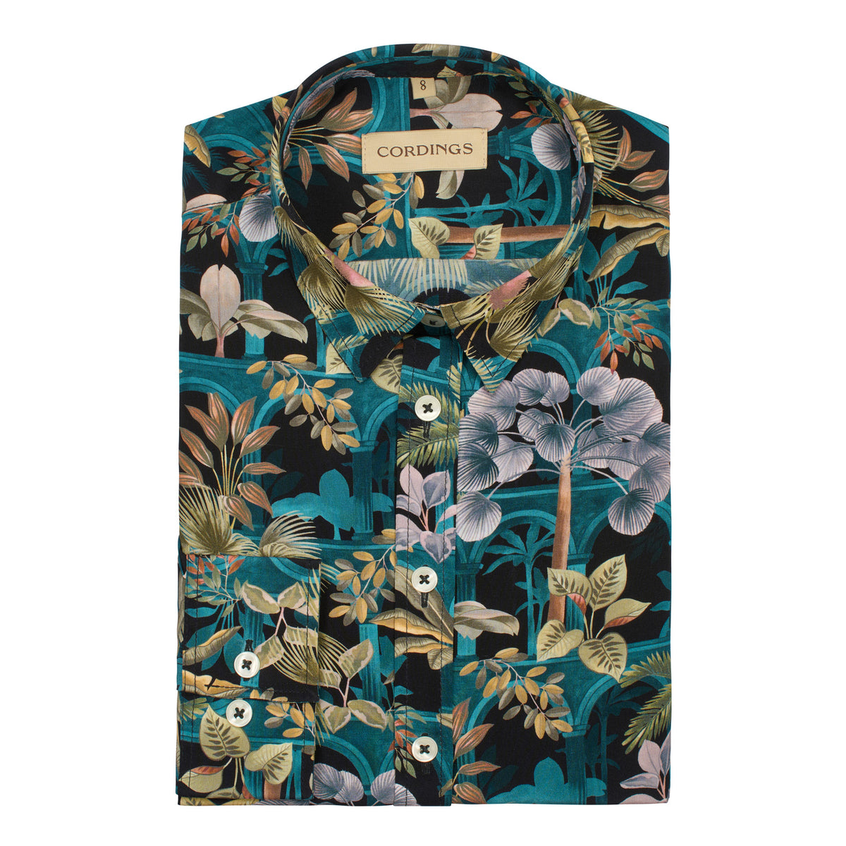 Tropical Babylon Crepe de Chine Silk Shirt Made with Liberty Fabric