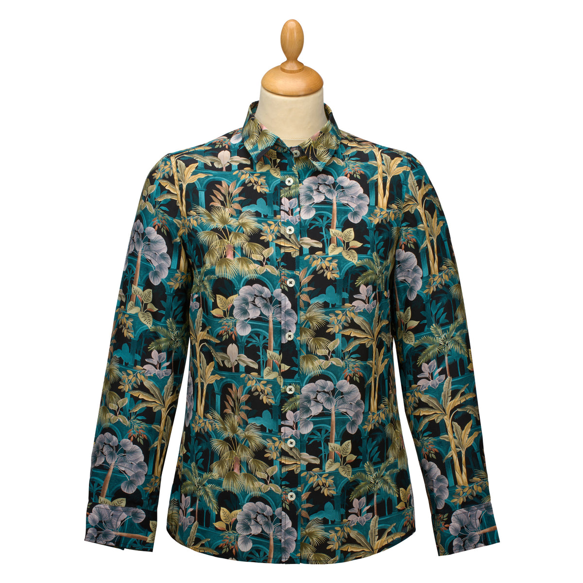 Tropical Babylon Crepe de Chine Silk Shirt Made with Liberty Fabric