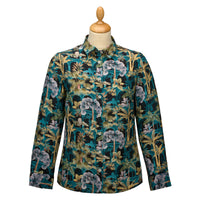 Tropical Babylon Crepe de Chine Silk Shirt Made with Liberty Fabric