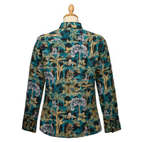 Tropical Babylon Crepe de Chine Silk Shirt Made with Liberty Fabric