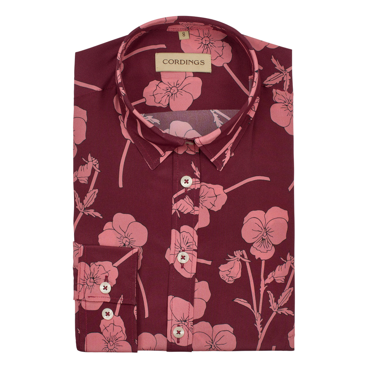 Radiant Ros Crepe de Chine Silk Shirt Made with Liberty Fabric
