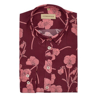 Radiant Ros Crepe de Chine Silk Shirt Made with Liberty Fabric