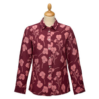 Radiant Ros Crepe de Chine Silk Shirt Made with Liberty Fabric