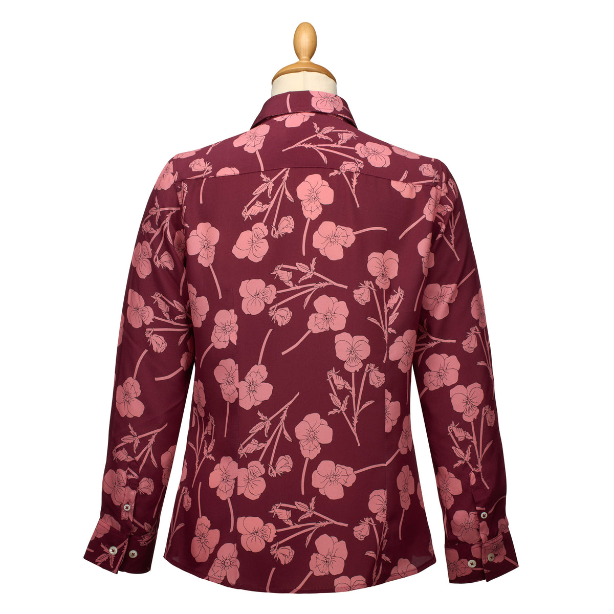Radiant Ros Crepe de Chine Silk Shirt Made with Liberty Fabric
