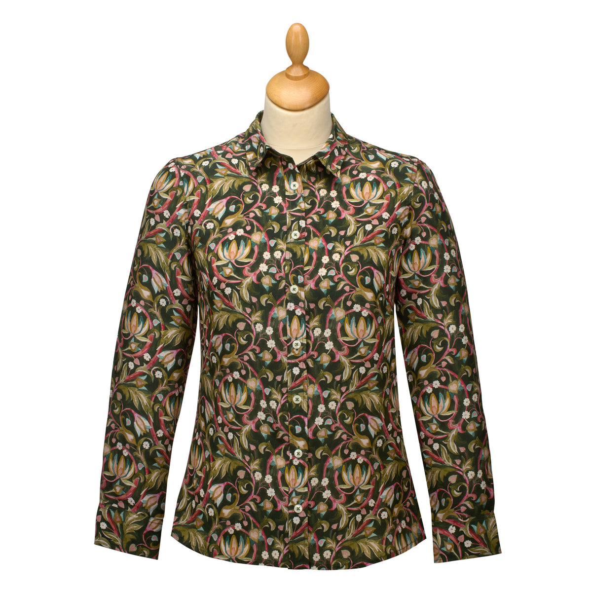 The West Garden Crepe de Chine Silk Shirt Made with Liberty Fabric