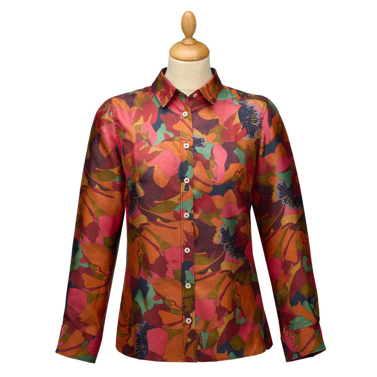 The Peony Parade Crepe de Chine Silk Shirt Made with Liberty Fabric