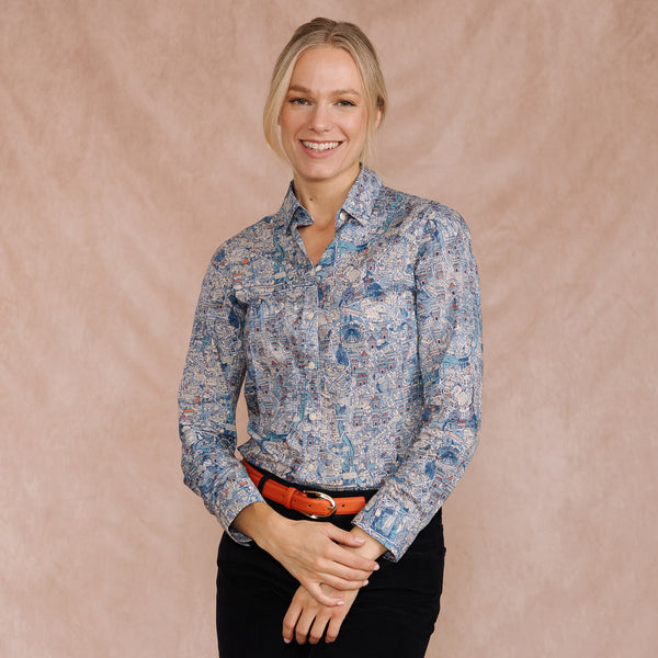 Big Smoke Map Liberty Shirt Made with Tana Lawn™ Cotton