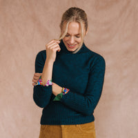 Teal Possum Merino Turtle Neck