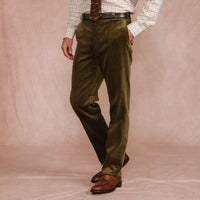 Moss Green York Corduroy Trousers