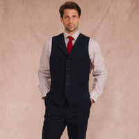 Navy Keighley Moleskin Waistcoat