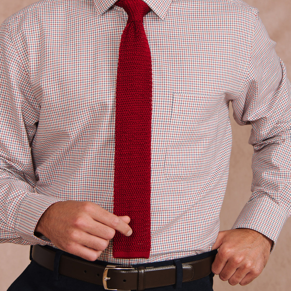 Wine Heavy Silk Knitted Tie