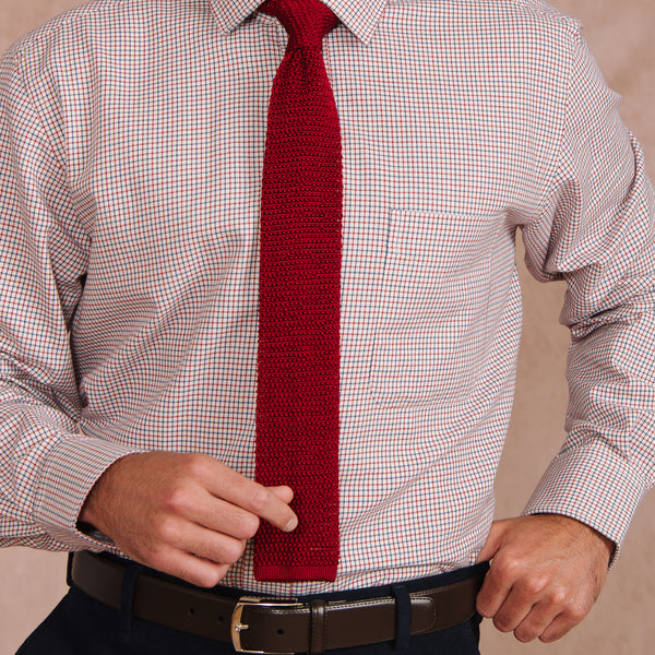 Wine Heavy Silk Knitted Tie