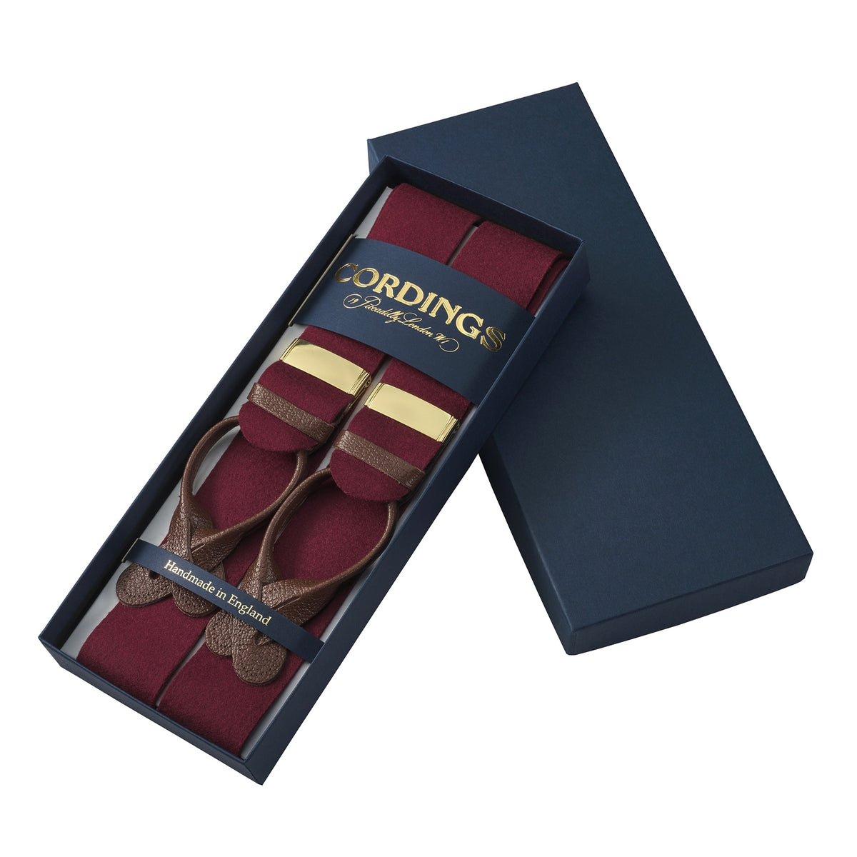 Wine Boxcloth Trouser Braces