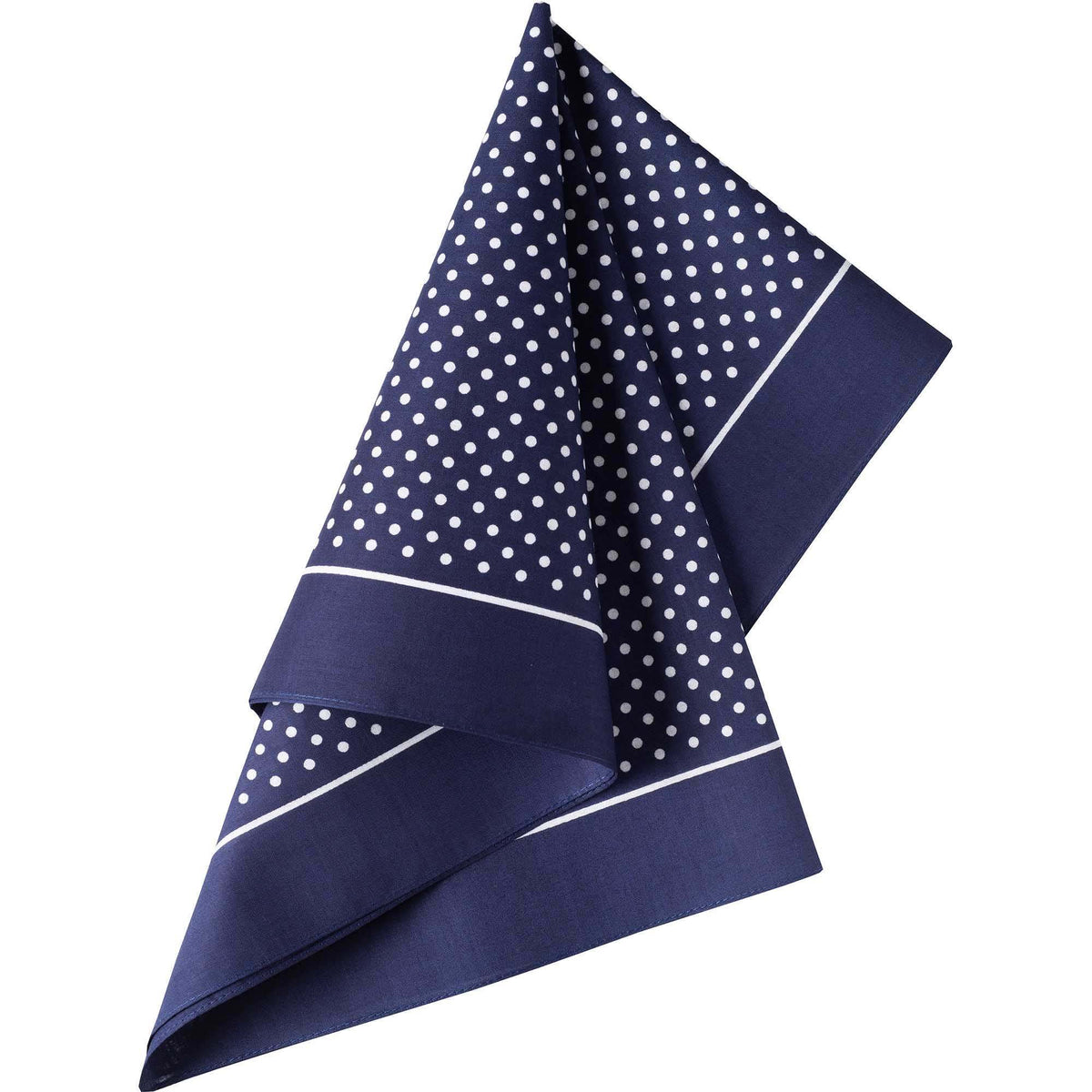Navy and White Spotty Cotton Bandana