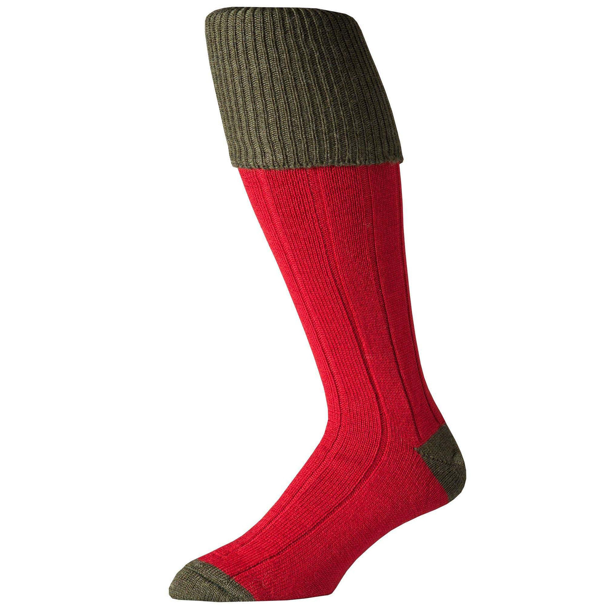 Merino Shooting Stocking Berry with Green tipping