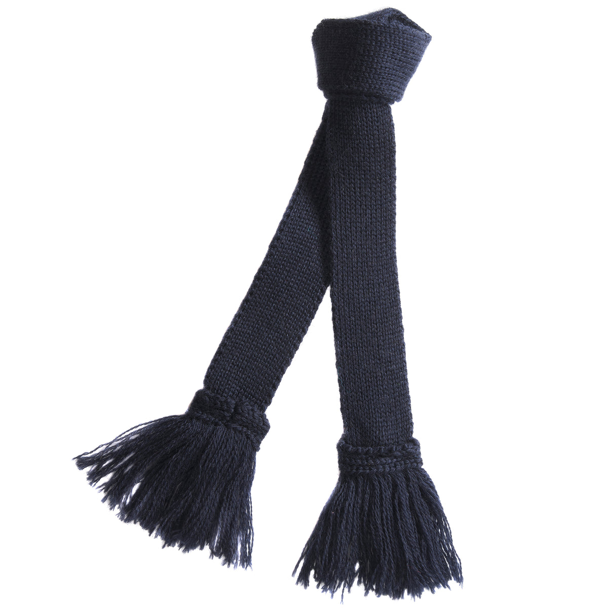 Navy Wool Garter Tie