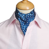 Blue & White Spot Classic Silk Cravat