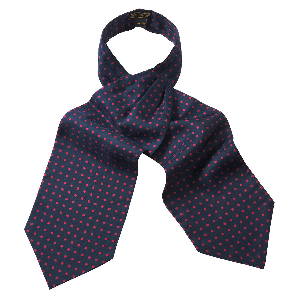 Navy & Red Spot Classic Silk Cravat