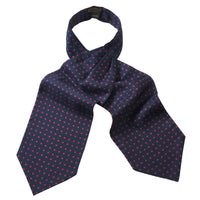 Navy & Red Spot Classic Silk Cravat