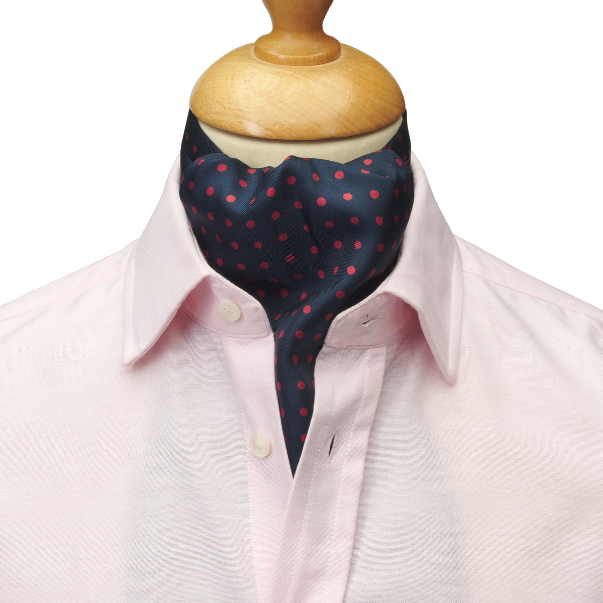 Navy & Red Spot Classic Silk Cravat