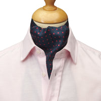 Navy & Red Spot Classic Silk Cravat