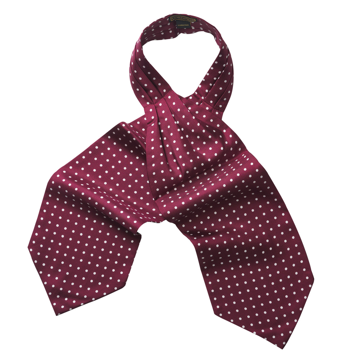 Burgundy & White Spot Classic Silk Cravat