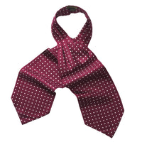 Burgundy & White Spot Classic Silk Cravat