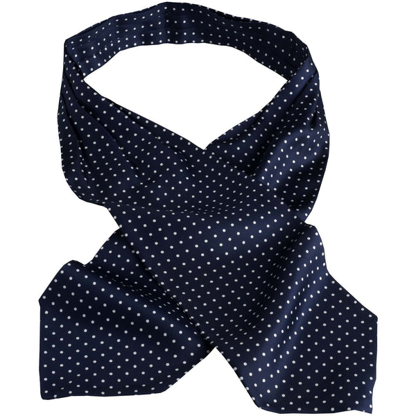 English 36oz Navy with White Spot Cravat