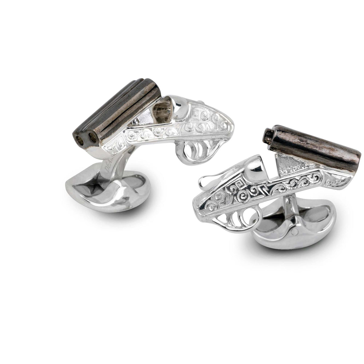 Shotgun Solid Silver Cufflinks