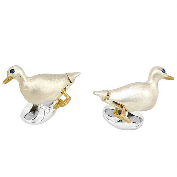 Waddling Duck Solid Silver Cufflinks