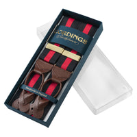 Navy & Red Striped Ribbon Braces