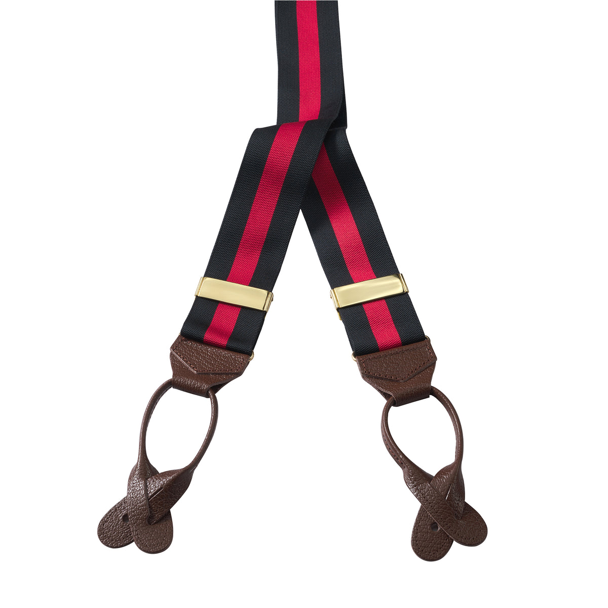 Navy & Red Striped Ribbon Braces