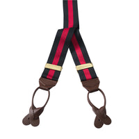 Navy & Red Striped Ribbon Braces