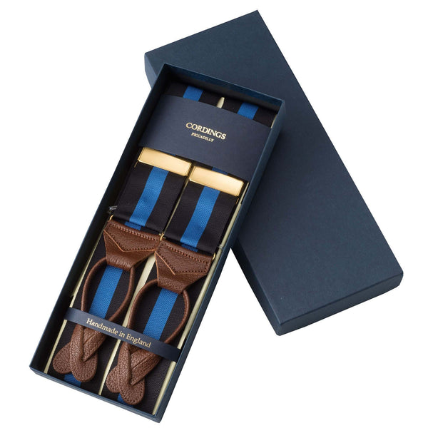 Navy & Blue Striped Ribbon Braces