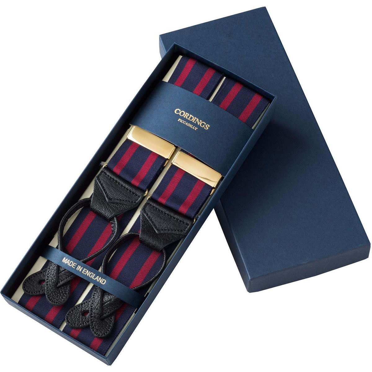 Navy Striped Ribbon Braces