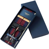 Wine & Navy Striped Ribbon Braces
