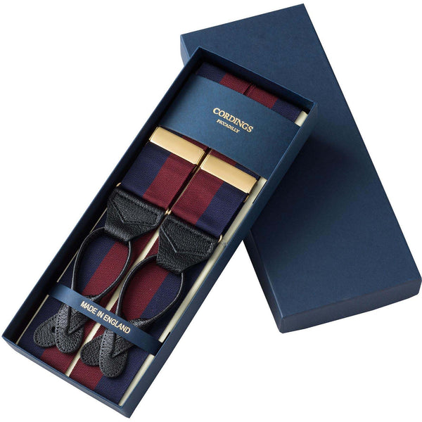 Wine & Navy Striped Ribbon Braces