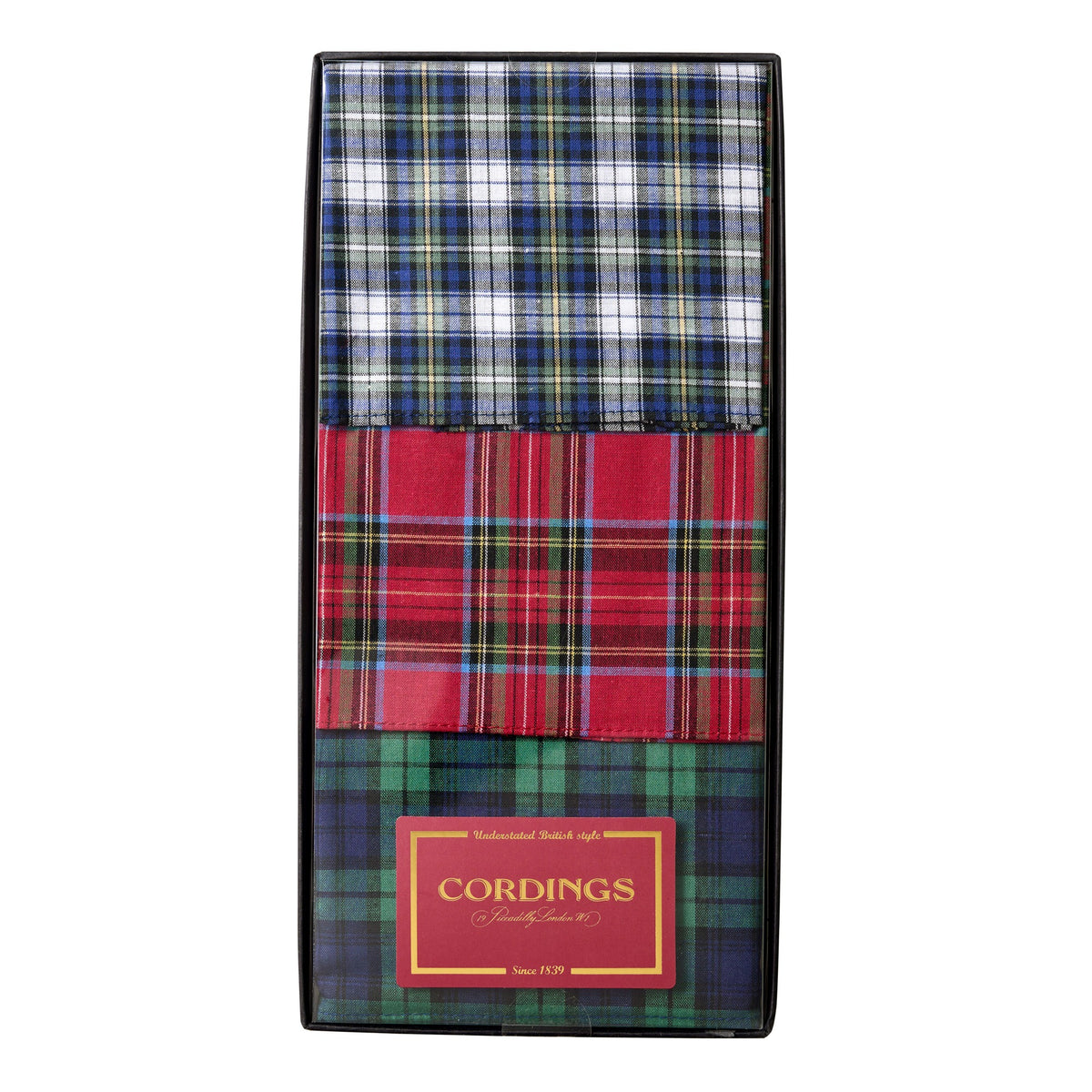 Set of 3 Gift Boxed Tartan Cotton Hanks