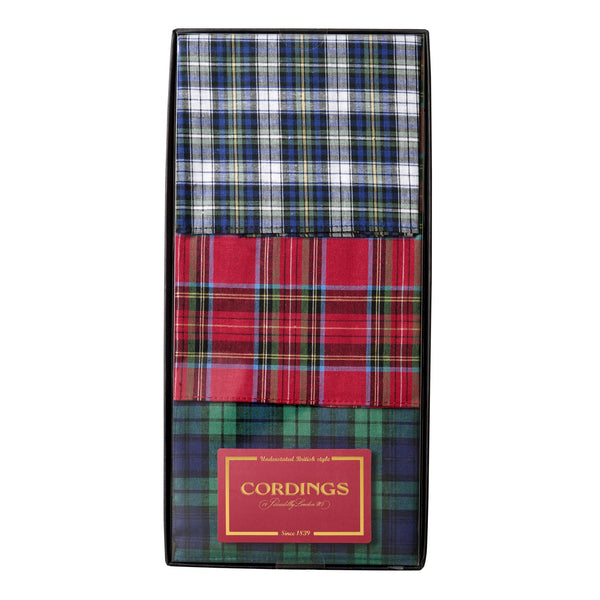 Set of 3 Gift Boxed Tartan Cotton Hanks