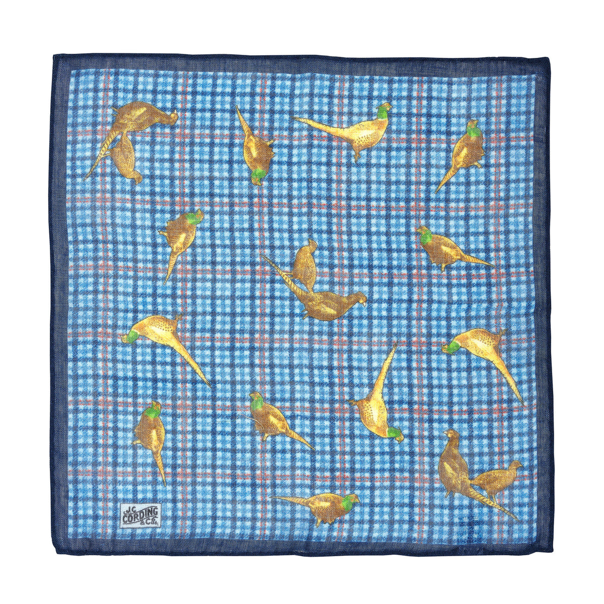 Blue Checked Pheasant Wool & Silk Hank
