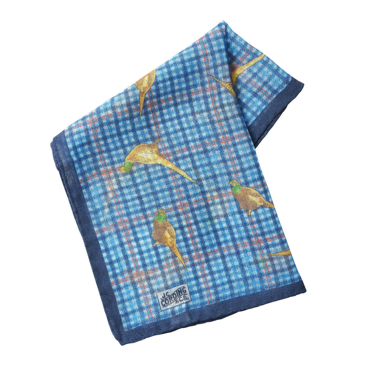Blue Checked Pheasant Wool & Silk Hank